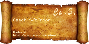Csech Sándor névjegykártya